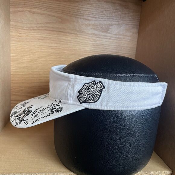 Harley Davidson White Skull Print Women's Visor - Picture 7 of 14